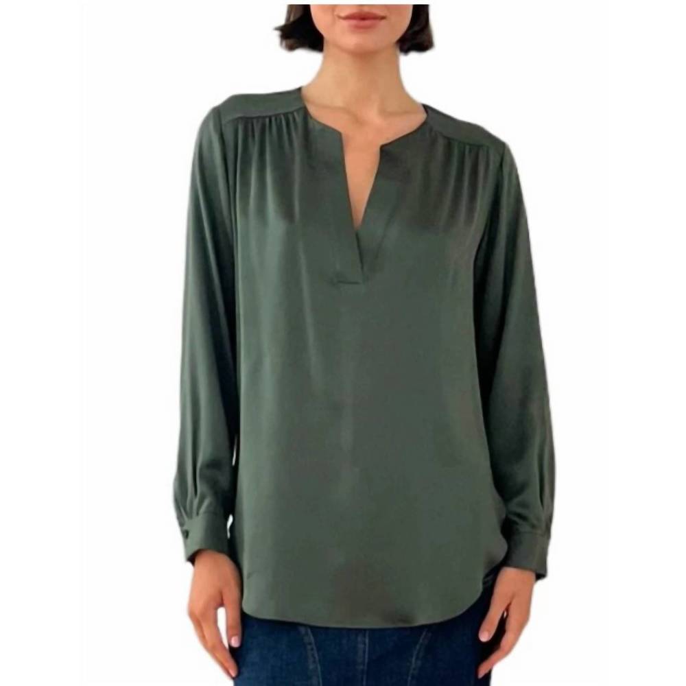 NEW AMANDA UPRICHARD highliner shirt in tarragon